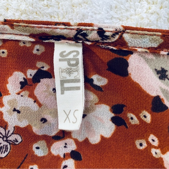 Spell Boho Maxi Hi-low Dress Burnt Ember floral print size XS - Picture 8 of 11